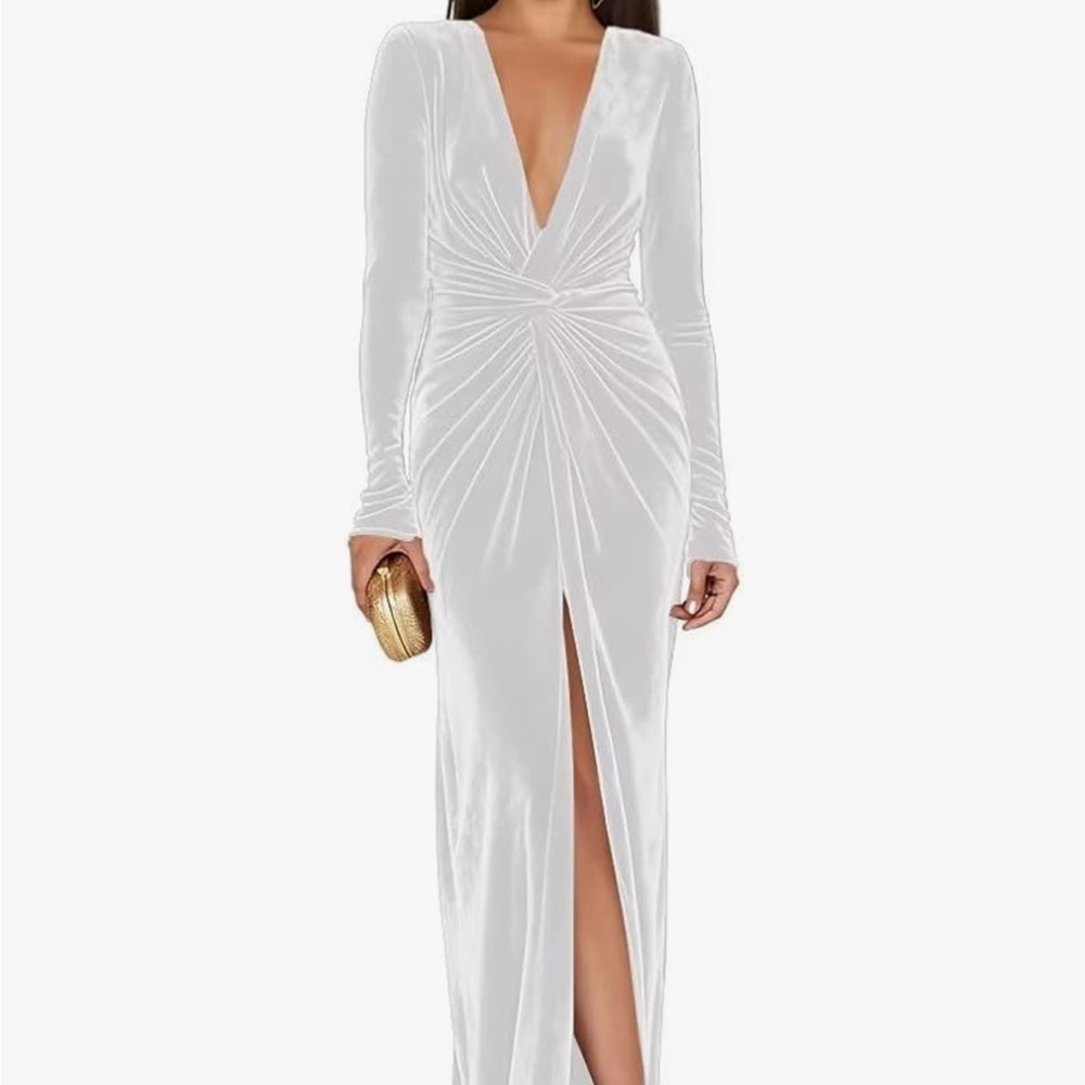 Elegant White Long Sleeve Dress
